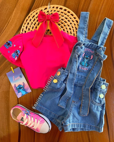 Macaquinho jeans Stitch - comprar online