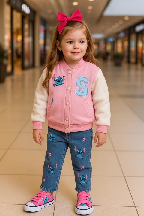 Casaco moletom colegial rosa - comprar online