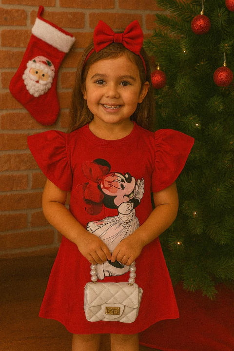 Vestido Infantil com Estampa Minnie