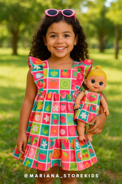 Vestido babadinho e laço - comprar online