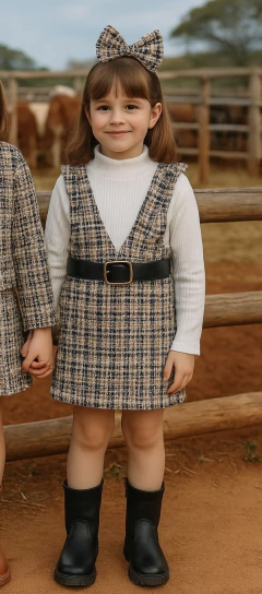 Conjunto salopete em Tweed - comprar online