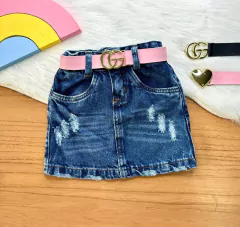 saia jeans cinto escuro - comprar online