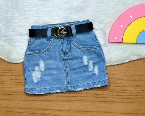 saia jeans cinto clara