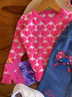 Tricô coração na internet