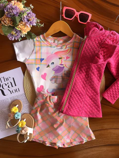 Casaco em metalassê pink - Mariana Store KIDS