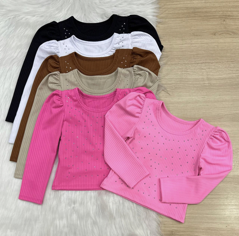 Blusa canelada brilho - comprar online