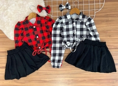 Conjunto xadrez short saia