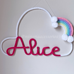Porta Maternidade Tricotin Alice + Arco Íris