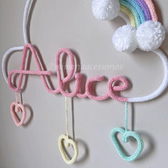 Porta Maternidade Tricotin Alice + Chuva de Amor + Arco Íris na internet