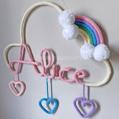 Porta Maternidade Tricotin Alice + Chuva de Amor + Arco Íris - comprar online