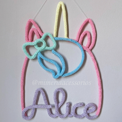 Porta Maternidade Tricotin Alice + Unicórnio