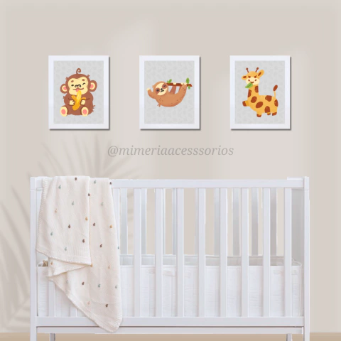 Kit de Quadros Decorativos Animais