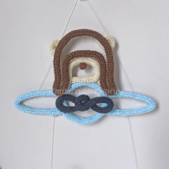 Porta Maternidade Tricotin Antônio + Urso Aviador - Mimeria Acessórios