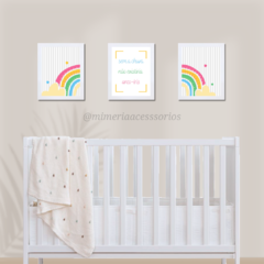 Kit de Quadros Decorativos Arco-Íris