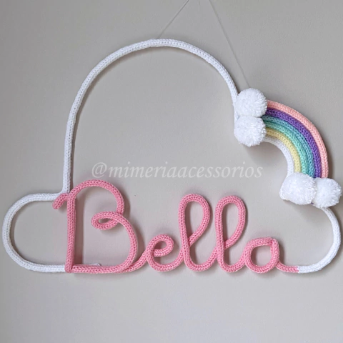 Porta Maternidade Tricotin Bella + Nuvem com Arco Íris - comprar online