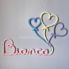Porta Maternidade Tricotin Bianca + Trio de Corações