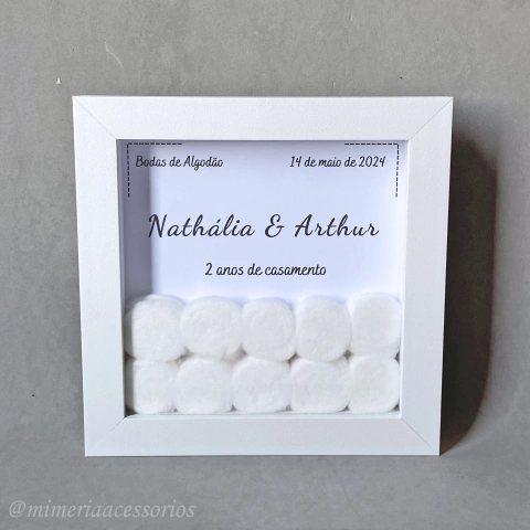Quadro de Origami Bodas de Algodão Nathália e Arthur - comprar online