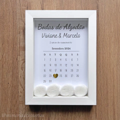 Quadro de Origami Bodas de Algodão Viviane e Marcelo
