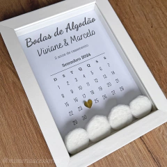 Quadro de Origami Bodas de Algodão Viviane e Marcelo - comprar online