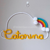 Porta Maternidade Tricotin Catarina + Arco Íris
