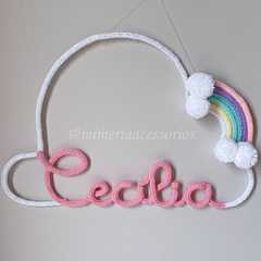 Porta Maternidade Tricotin Cecília + Arco Íris