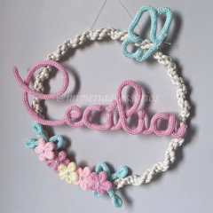 Porta Maternidade Tricotin Cecília + Macramê + Flores e Borboleta na internet