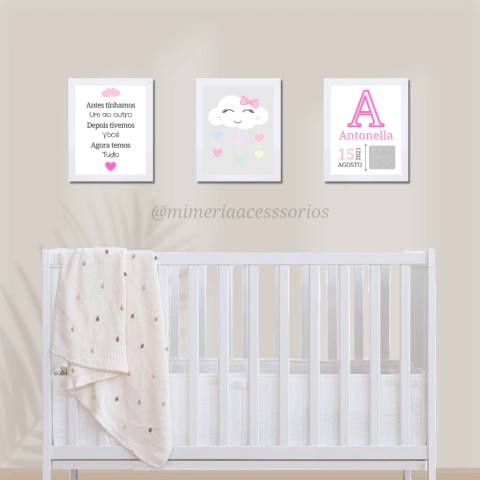 Kit de Quadros Decorativos Chuva de Amor