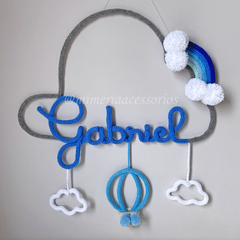 Porta Maternidade Tricotin Gabriel + Nuvem com Balão