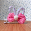 Hair Clip Infantil Páscoa Branco e Rosa