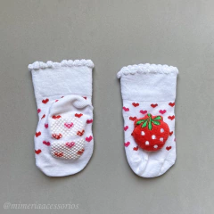 Meia Baby Morango Branca - comprar online
