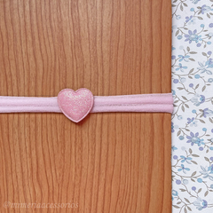 Faixa Slim Coração Rosa
