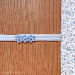 Faixa Slim Floral Florzinhas Azul