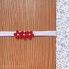Faixa Slim Floral Florzinhas Branco e Vermelho