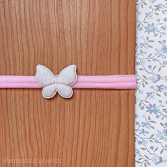 Faixa Slim Básica Borboleta Rosa
