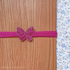 Faixa Slim Básica Borboleta Pink