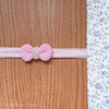 Faixa Slim Básica Laço Crochê Rosa Claro