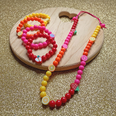 Kit de Pulseiras + Colar Infantil Frutinhas - 5 itens - comprar online
