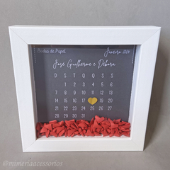Quadro de Origami Bodas de Papel José Guilherme e Débora