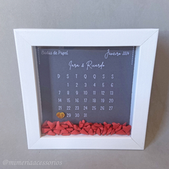 Quadro de Origami Bodas de Papel Iara e Ricardo