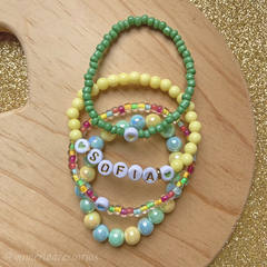 Kit de Pulseiras Infantil Nome - 4 itens - comprar online