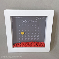 Quadro de Origami Bodas de Papel Emilly e Vinícius