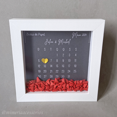 Quadro de Origami Bodas de Papel Júlia e Michel