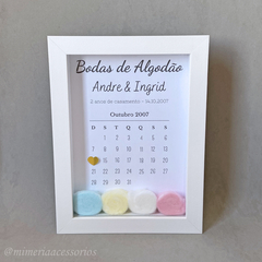 Quadro de Origami Bodas de Algodão Andre e Ingrid