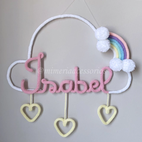 Porta Maternidade Tricotin Isabel + Nuvem com Arco Íris - comprar online