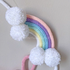 Porta Maternidade Tricotin Isabel + Nuvem com Arco Íris - Mimeria Acessórios