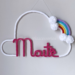 Porta Maternidade Tricotin Maitê + Arco Íris