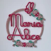 Porta Maternidade Tricotin Maria Alice + Borboleta + Flores - comprar online