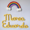 Porta Maternidade Tricotin Maria Eduarda + Arco Íris