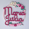 Porta Maternidade Tricotin Maria Júlia + Aro + Flores