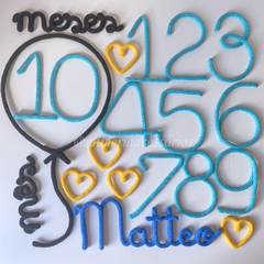 Kit Mesversário Completo Matteo + Coraçõeszinhos
